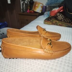 MERCANTI FLORENTINA EUC MENS SZ 10B LEATHER TAN DRIVING LOAFERS SHOES